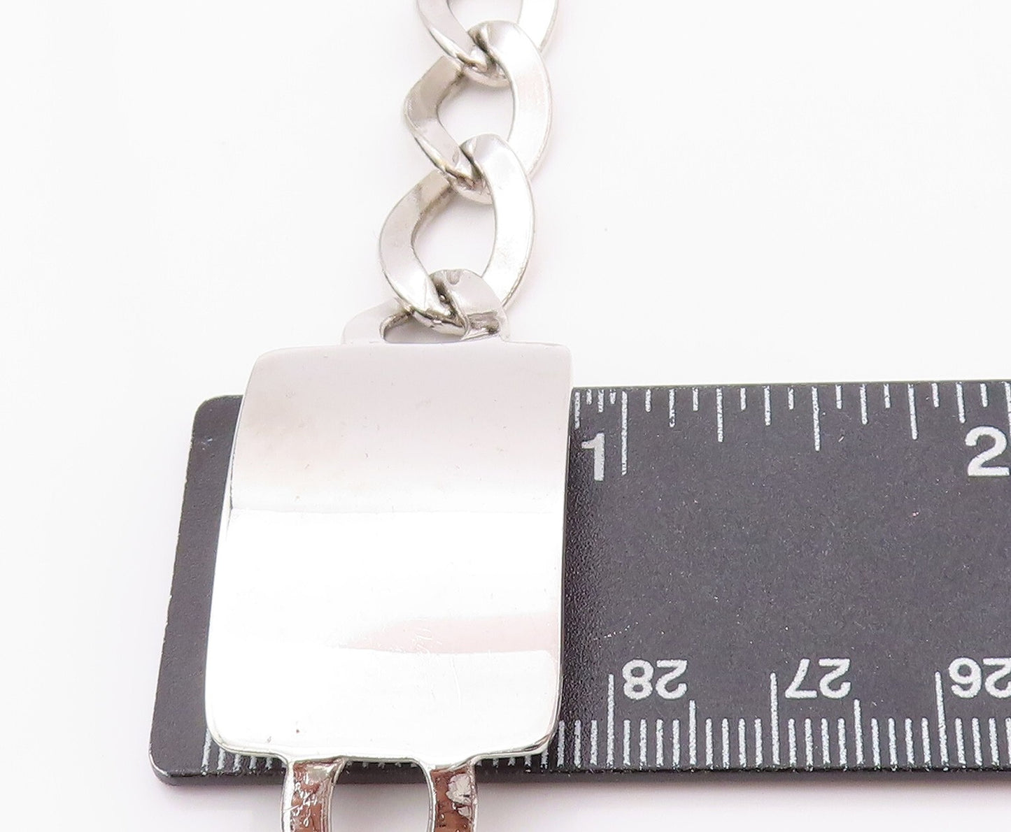 925 Sterling Silver Vintage Bracelet NAPIER Rectangle Plate Curb Links  BT11097