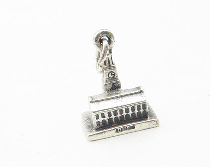 925 Sterling Silver Vintage Petite Independence Hall Drop Pendant PT7970