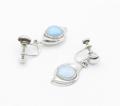 AMCO 925 Sterling Silver  Cat's Eye Blue Topaz Non Pierce Earrings  EG7558