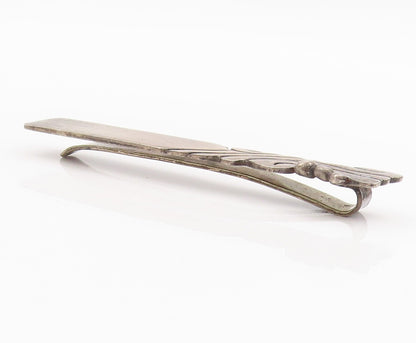 925 Sterling Silver Vintage Tie Clip MARICELA Dark Tone Swirly Carved  TR3852