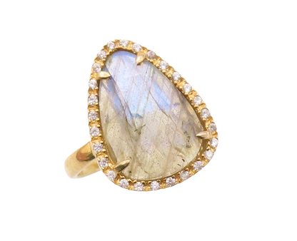 925 Sterling Silver Vintage Ring Gold Plated Alexandrite Halo CZ  Sz 7  RG30906
