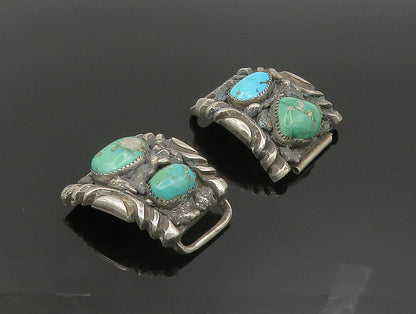 ZUNI NAVAJO 925 Silver  Vintage Heavy Brutalist Turquoise Watch Straps  TR3291
