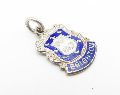 925 Sterling Silver  Vintage Petite Enamel Coated Brighton Pendant  PT8188