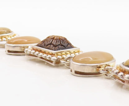 925 Sterling Silver Vintage Bracelet WHITNEY KELLY Mother Of Peal Gems  BT10903