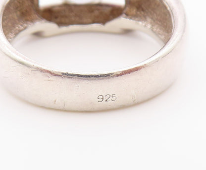 925 Sterling Silver Vintage Ring Modernist CZ Halo Geometric Band  Sz 8  RG36429