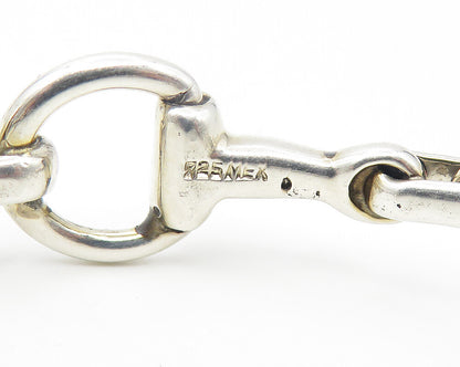 MEXICO 925 Sterling Silver  Vintage Shiny Bar Link Bangle Bracelet  BT4559