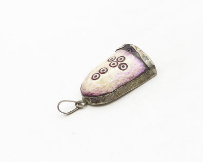 925 Sterling Silver  Vintage Etched Design Bell Shaped Drop Pendant  PT14264