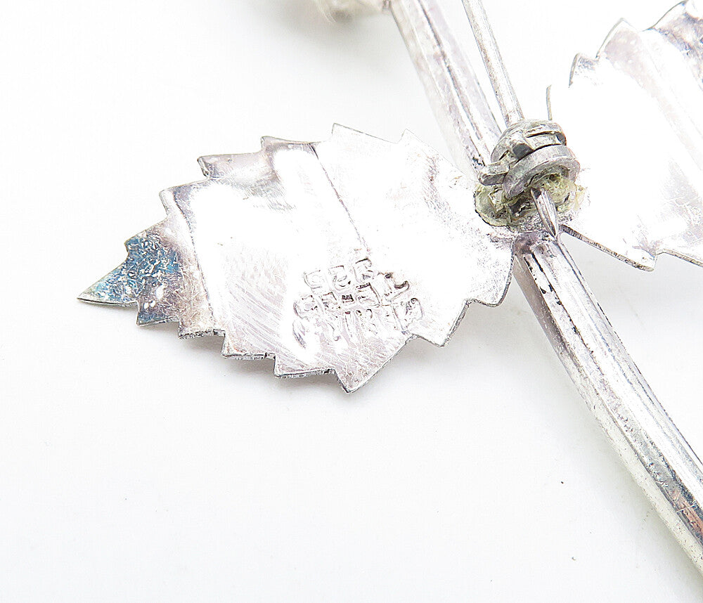 MEXICO 925 Sterling Silver  Vintage Shiny Sculpted Flower Brooch Pin  BP1166