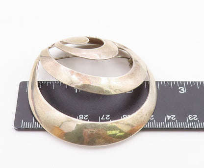 SANDRA BAKER 925 Sterling Silver  Vintage Modernist Dome Brooch Pin  BP7969