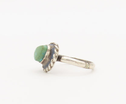 925 Sterling Silver Vintage Ring NAVAJO Amorphous Turquoise  Sz 6.5  RG27953