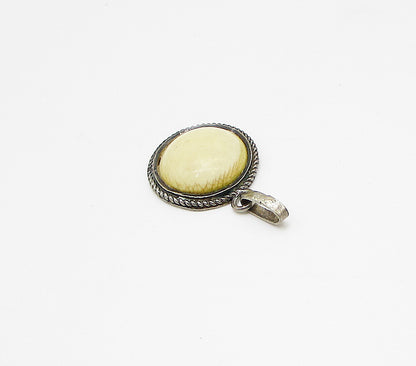 925 Sterling Silver  Vintage Dome Shell Drop Pendant  PT2326