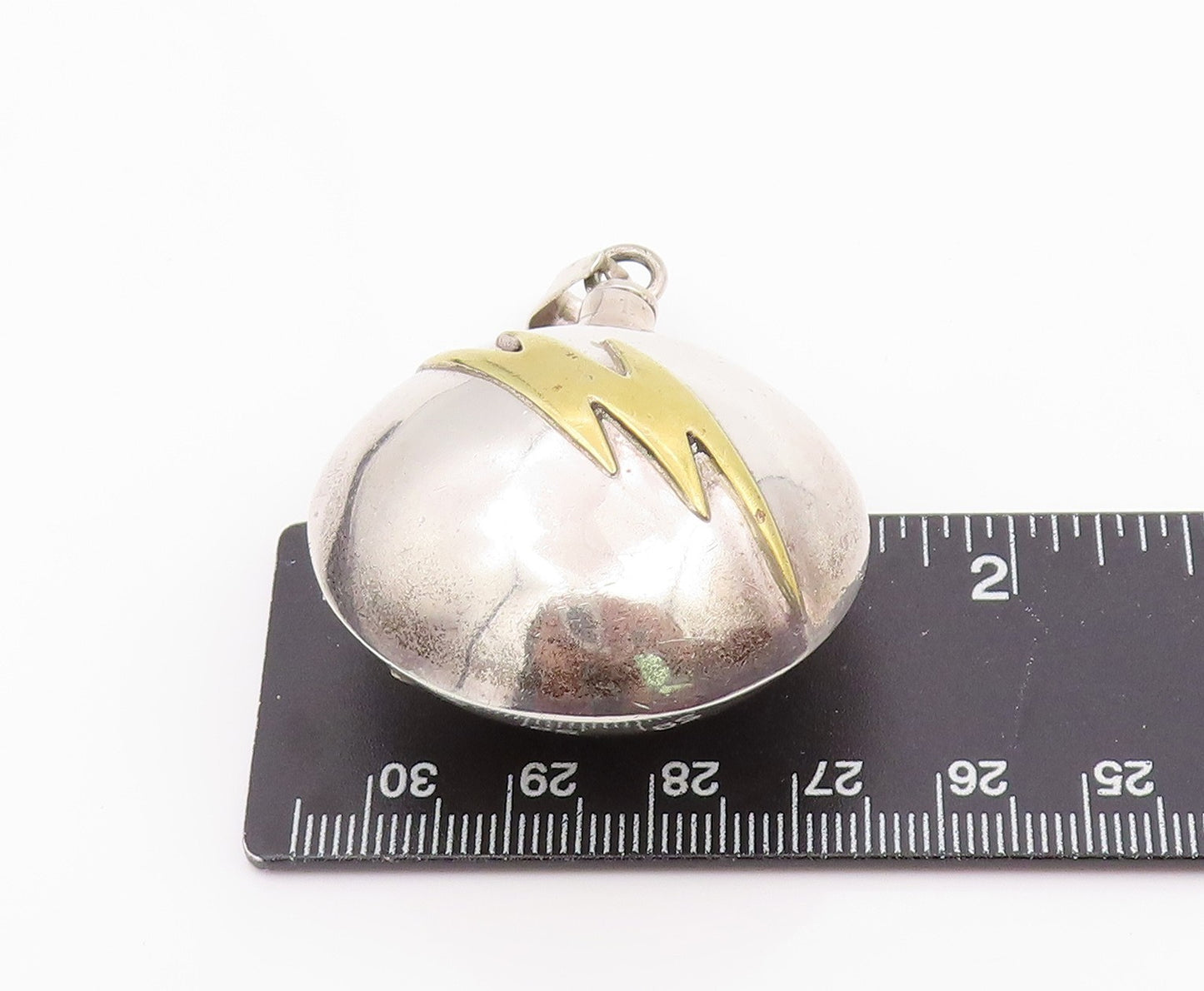 925 Sterling Silver Vintage Pendant CARLO TASCO Two Tone Bolt OPENS  PT26016