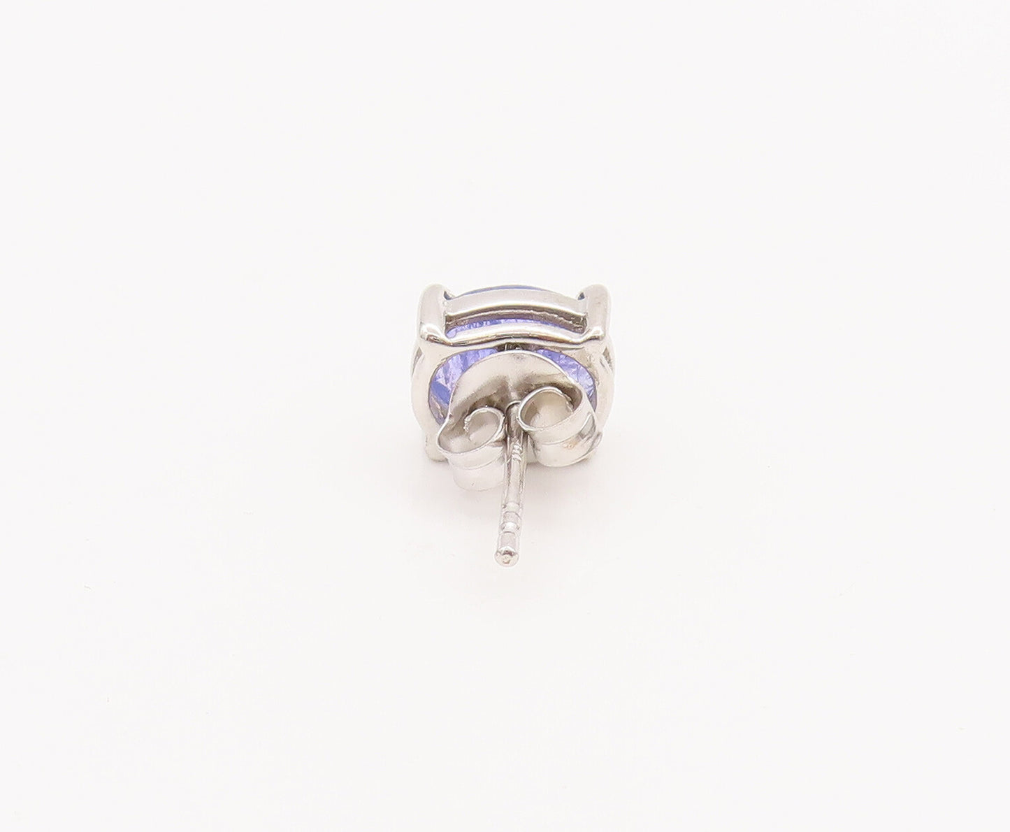 925 Sterling Silver Vintage Earrings Minimalist Oval Tanzanite Studs  EG12880