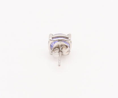 925 Sterling Silver Vintage Earrings Minimalist Oval Tanzanite Studs  EG12880