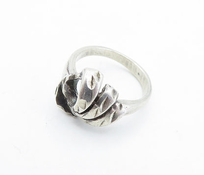 925 Sterling Silver  Vintage Diamond Cut Detail Swirl Band Ring Sz 5.5  RG6463