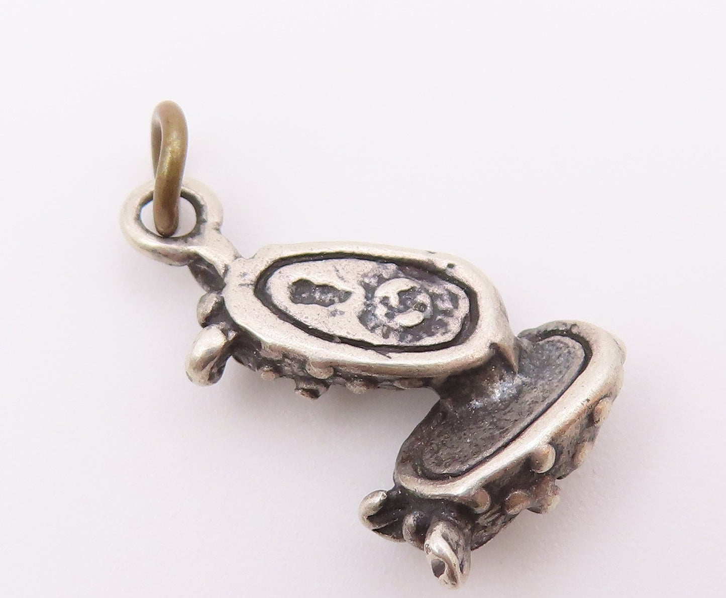 925 Sterling Silver Vintage Petite Pair Of Mary Jane Shoes Pendant PT17746