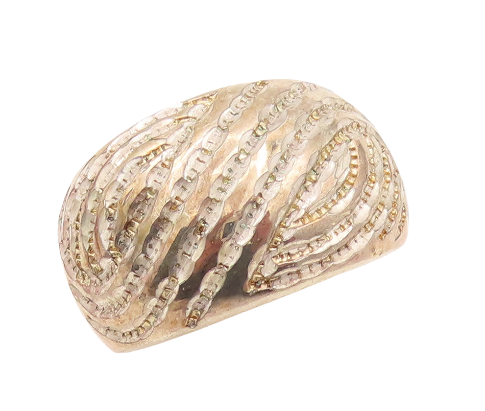925 Sterling Silver Vintage Ring DAVID SIGAL Carved Infinity Bands Sz 10 RG29095