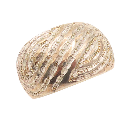 925 Sterling Silver Vintage Ring DAVID SIGAL Carved Infinity Bands Sz 10 RG29095
