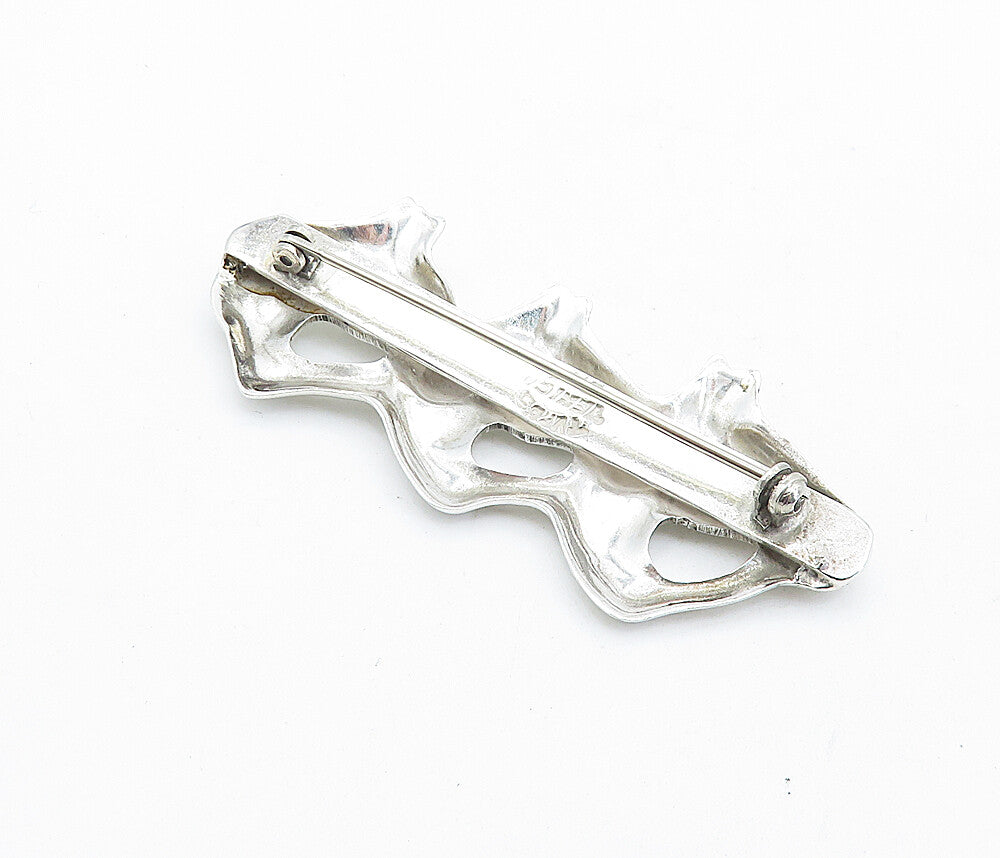MEXICO 925 Sterling Silver  Vintage Triple Horse's Head Brooch Pin  BP2727