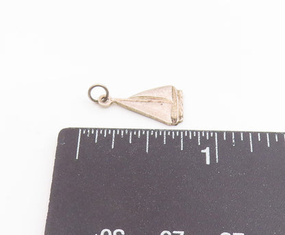 925 Sterling Silver Vintage Petite Sail Boat Motif Drop Pendant  PT17964