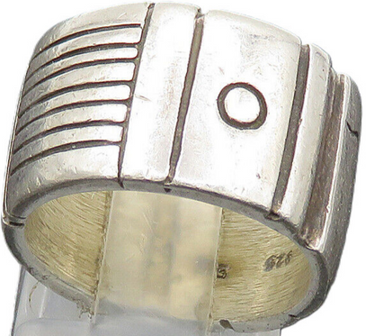 DESIGNER 925 Sterling Silver  Vintage Patterned Band Ring Sz 5.5  RG20888