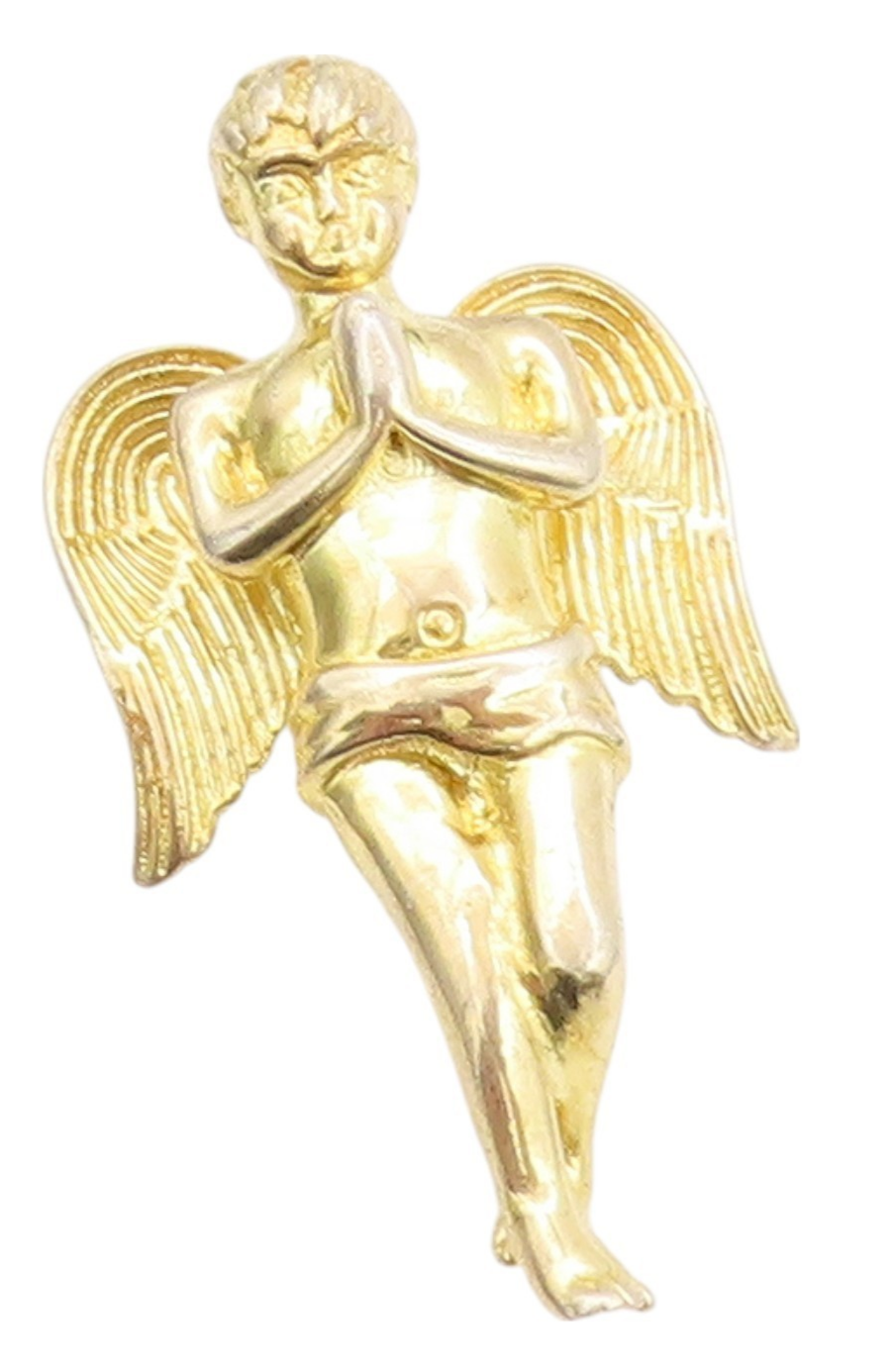 925 Sterling Silver Vintage Pendant Gold Plated Praying Cherub Angel  PT24035