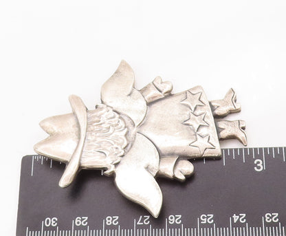 925 Sterling Silver Vintage Pendant JEEP COLLINS Carved Angle Fairy  PT23011
