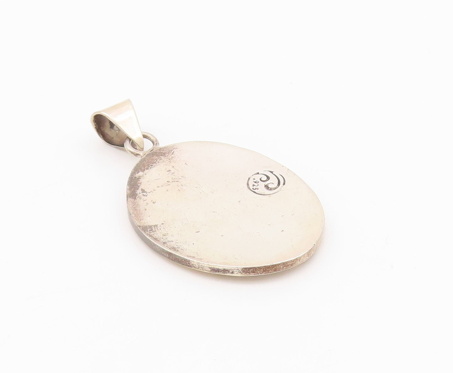 925 Sterling Silver Vintage Pendant Solid Etched Tree Of Life  PT24289
