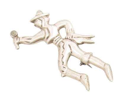 925 Sterling Silver Vintage Brooch Pin MEXICO Flamenco Dancer Figure  BP12398