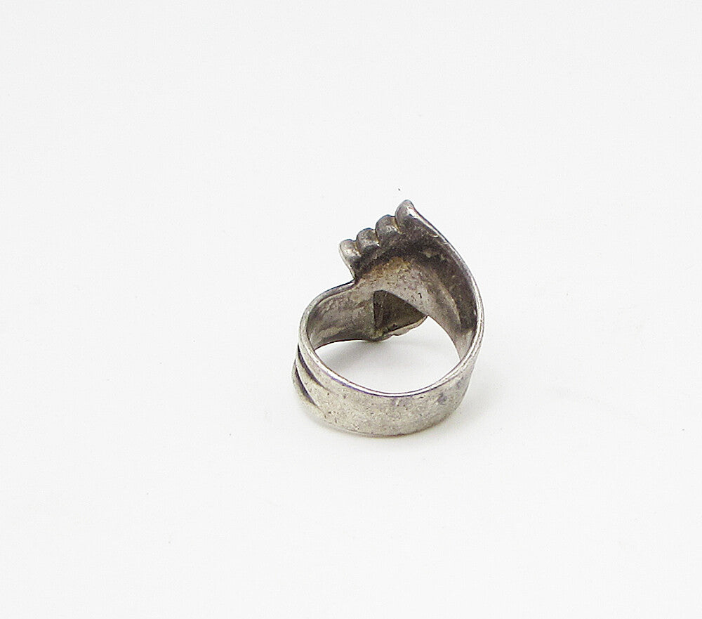 925 Sterling Silver  Vintage Linear Wrapped Band Ring Sz 8  RG3364