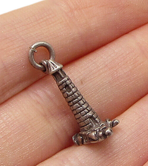 925 Sterling Silver  Vintage Light House Charm Pendant  PT2208
