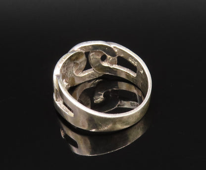 925 Sterling Silver Vintage Interlocking Open Circles Band Ring Sz 9.5 RG25835