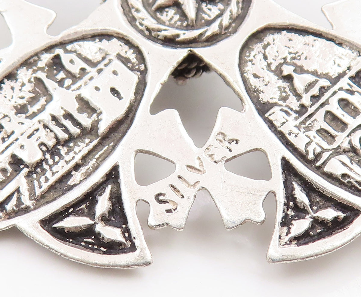 925 Sterling Silver Vintage Pendant JERUSALEM Classic Crusader Cross  PT26299