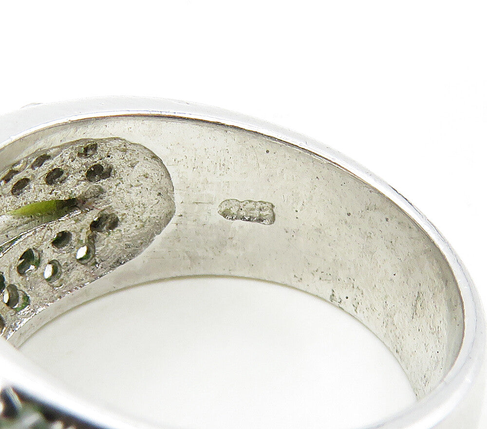 925 Sterling Silver  Marquise Cut Cubic Zirconia Cocktail Ring Sz 6  RG16942