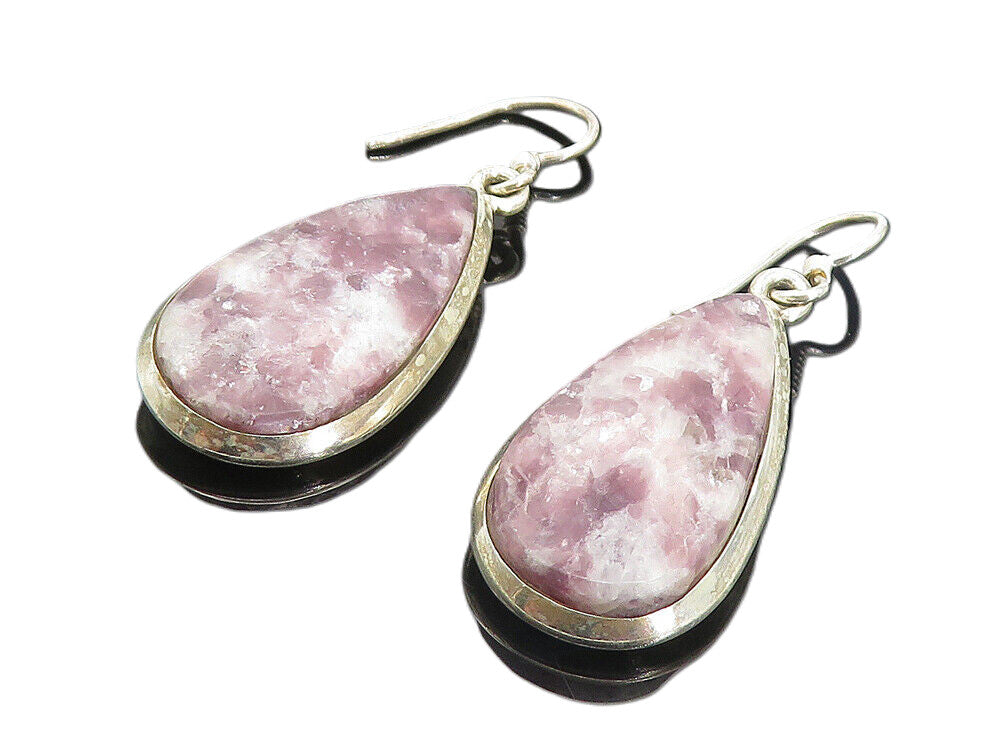 925 Sterling Silver  Vintage Chevron Amethyst Tear Drop Dangle Earrings EG3122