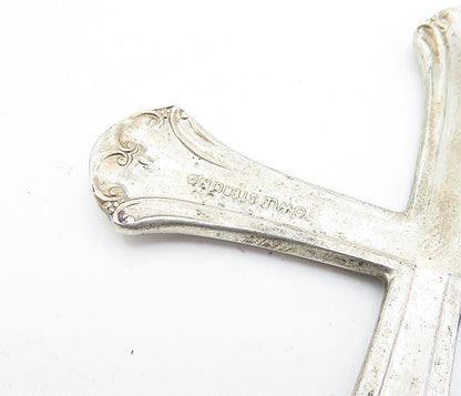 TOWLE 925 Sterling Silver  Vintage Swirl Spoon Cross Drop Pendant  PT2599