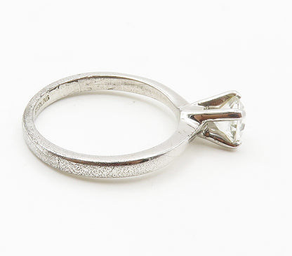 AVON 925 Sterling Silver  Vintage Prong Set Topaz Solitaire Ring Sz 8  RG15371