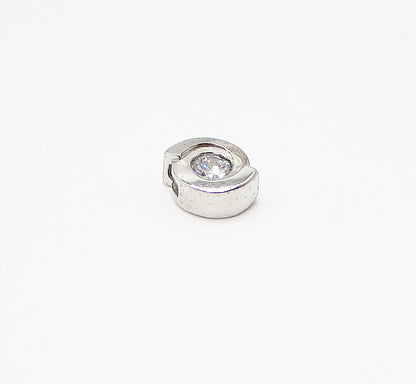 925 Sterling Silver  White Cubic Zirconia Round Slider Pendant  PT2032