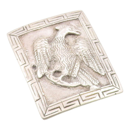 925 Sterling Silver Vintage Brooch Aztec Phoenix Bird Geometric Pin  BP12557