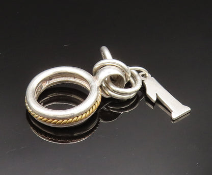 STEPHEN DWECK 925 Silver  Vintage Two Tone Rope Twist Charm Ring Sz 6  RG24879