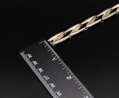 SIGI TAXCO 925 Silver  Vintage Minimalist Z Pattern Link Bracelet  BT9633