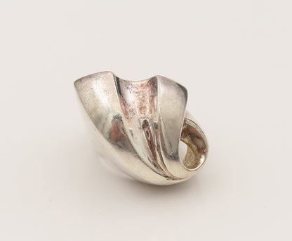 CHARLES KRYPELL 925 Silver  Vintage Scalloped Swirl Dome Ring Sz 6  RG26497