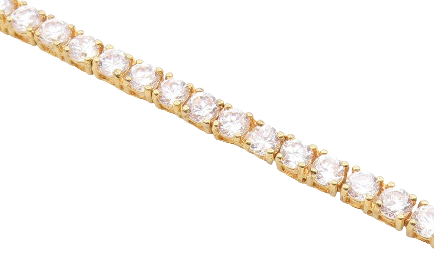 ROSS SIMON 925 Silver  Cubic Zirconia Shiny Gold Plated Tennis Bracelet BT5572