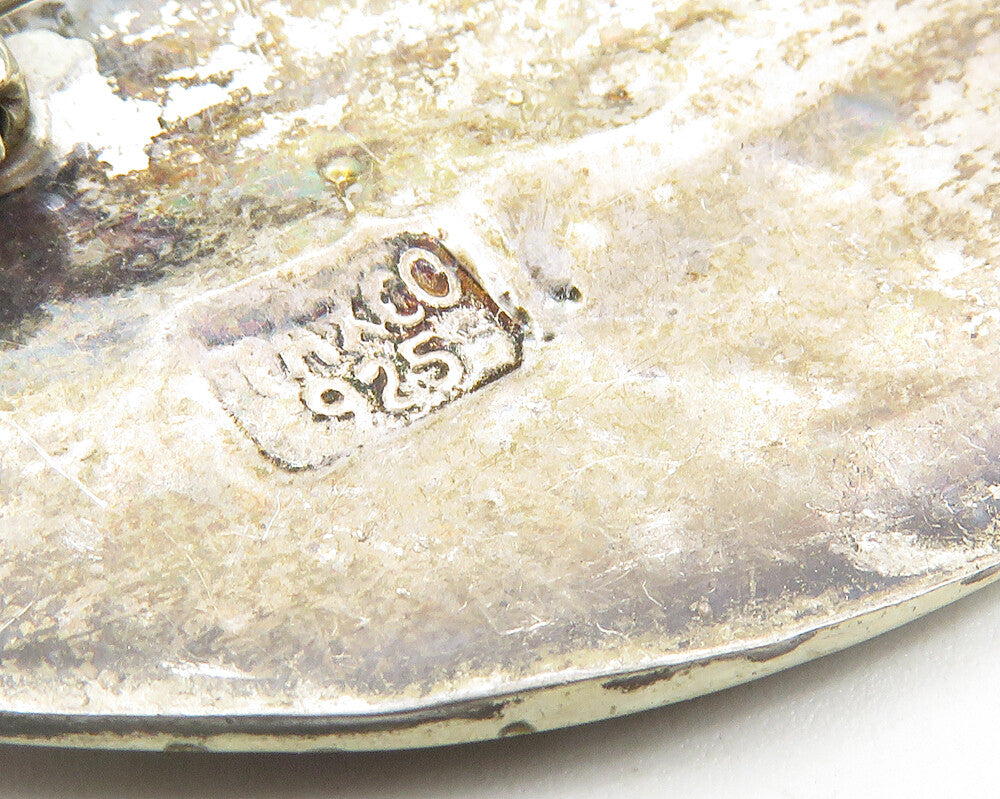 TAXCO 925 Sterling Silver  Vintage Abalone Floral Leaf Brooch Pin  BP4094
