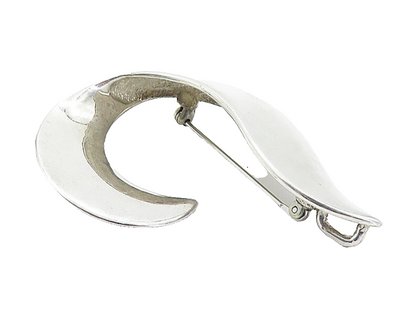 ESPO 925 Sterling Silver  Vintage Shiny Swirled Ribbon Brooch Pin  BP2976