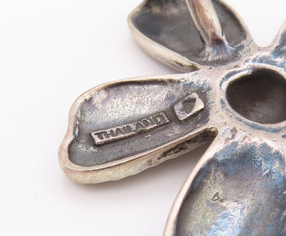 925 Sterling Silver Vintage Pendant SILPADA Antique Dark Tone Flower  PT24470