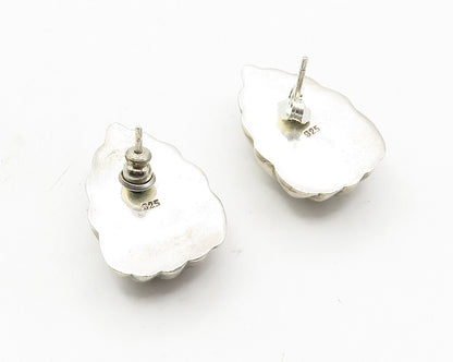 925 Sterling Silver  Vintage Shiny Hollow Fluted Design Drop Earrings  EG5409