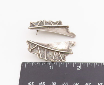 925 Sterling Silver Vintage Earrings GROVES Brutalist Dragon Wings  EG13950
