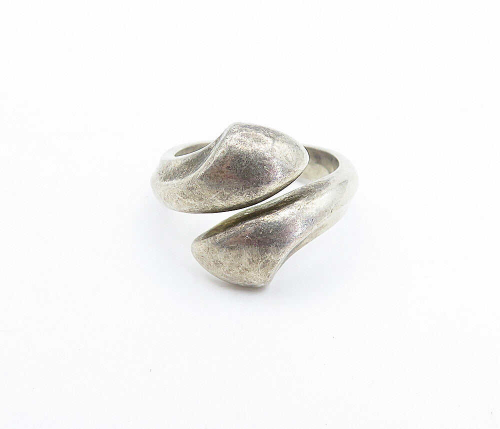 925 Sterling Silver  Vintage Smooth Arrow Bypass Band Ring Sz 6.5  RG4360
