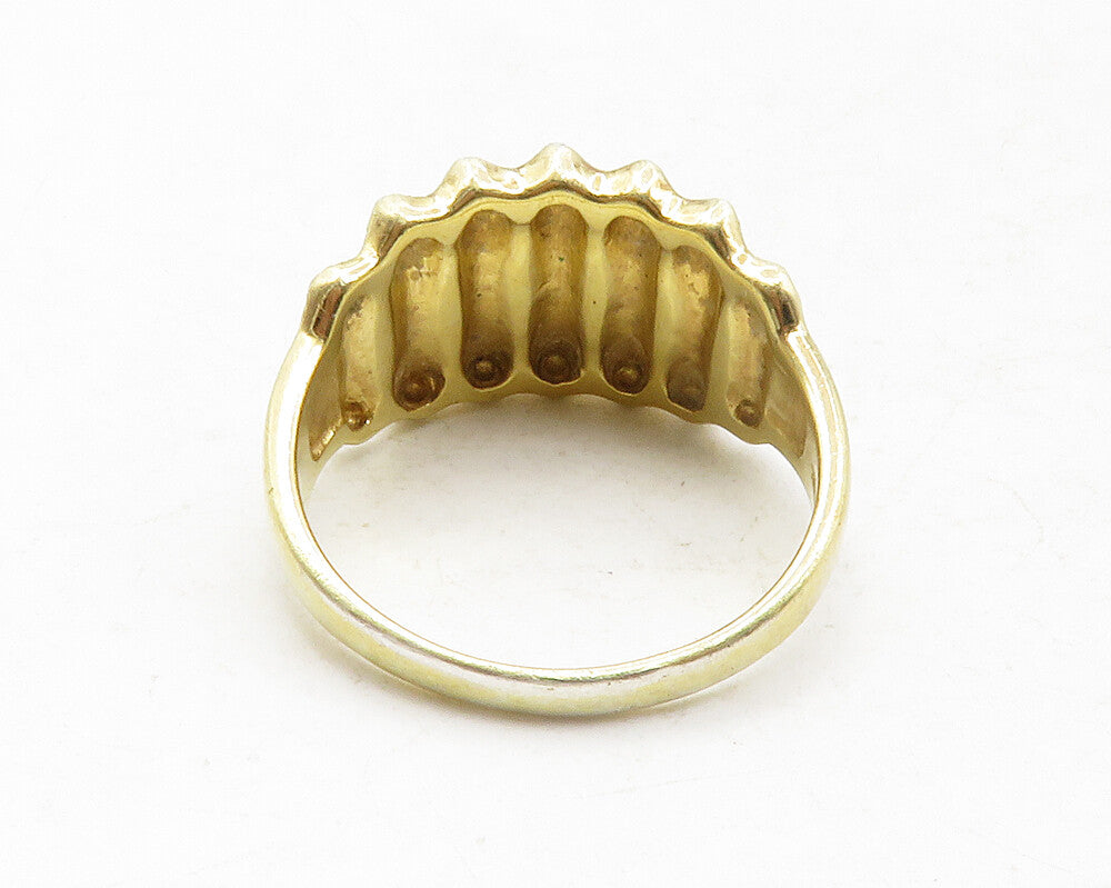 925 Sterling Silver  Vintage Shiny Sculpted Tapered Band Ring Sz 11  RG13010